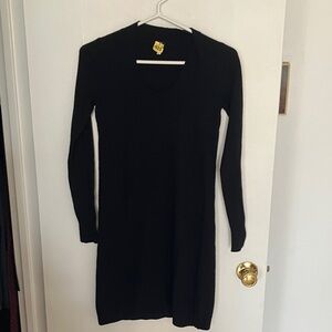 J. Crew Black Long-Sleeve V-Neck Sweater Dress